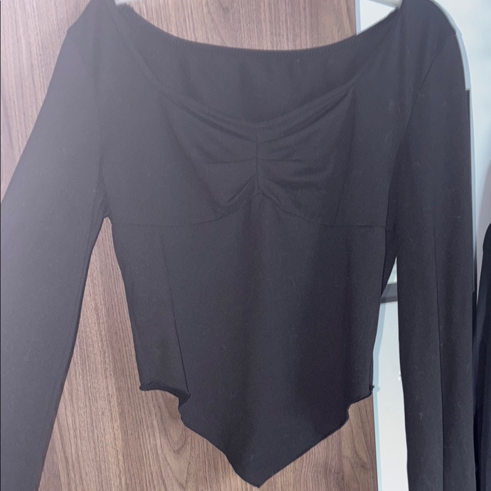 Garage Black Long Sleeve Blouse